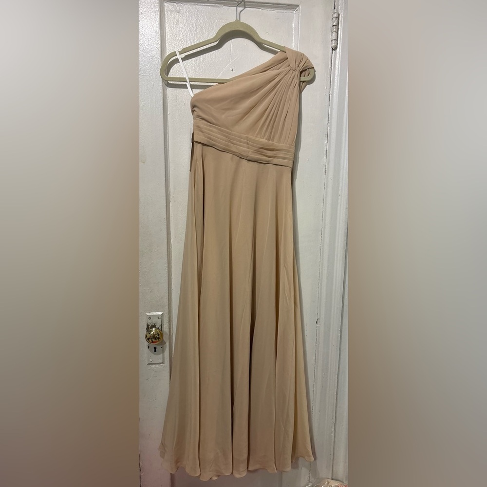 Girls' Formal Chiffon Dress in Beige